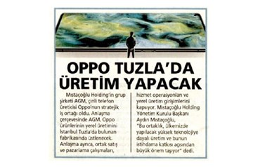 Oppo Tuzla'da Üretim Yapacak