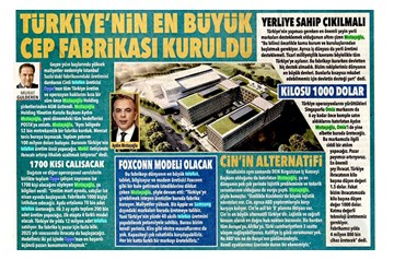 Türkiye'nin En Büyük Cep Fabrikası Kuruldu